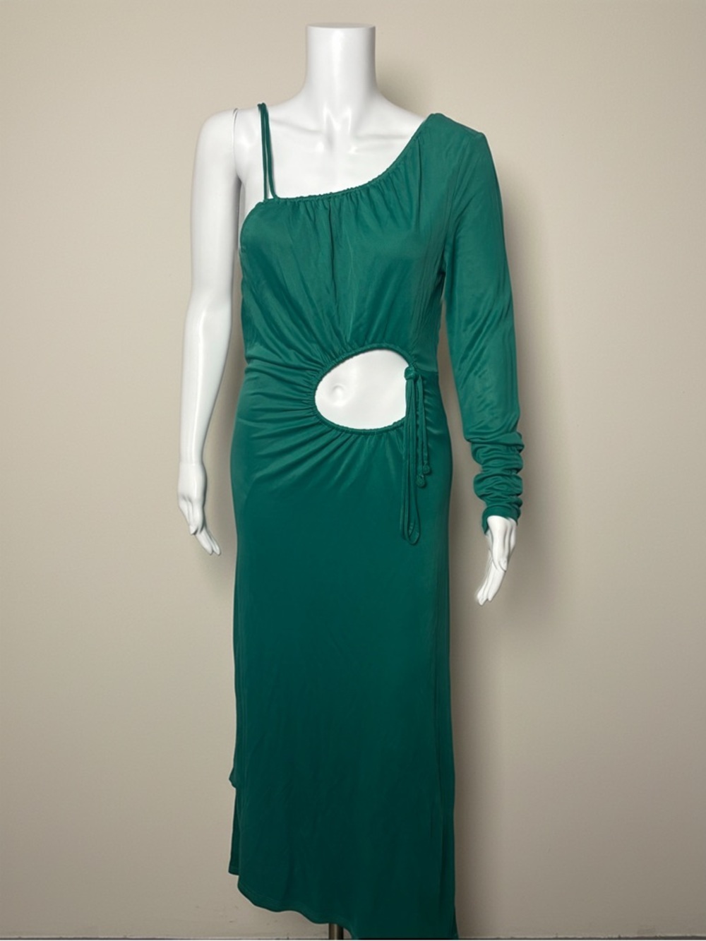 Farm Rio Emerald One Shoulder Cutout Midi Dress NWT Size M - Picture 5 of 7
